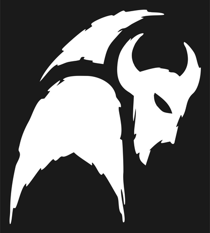 Hand-Drawn Bison Warrior Mask Logo #1a1a1a/#ffffff