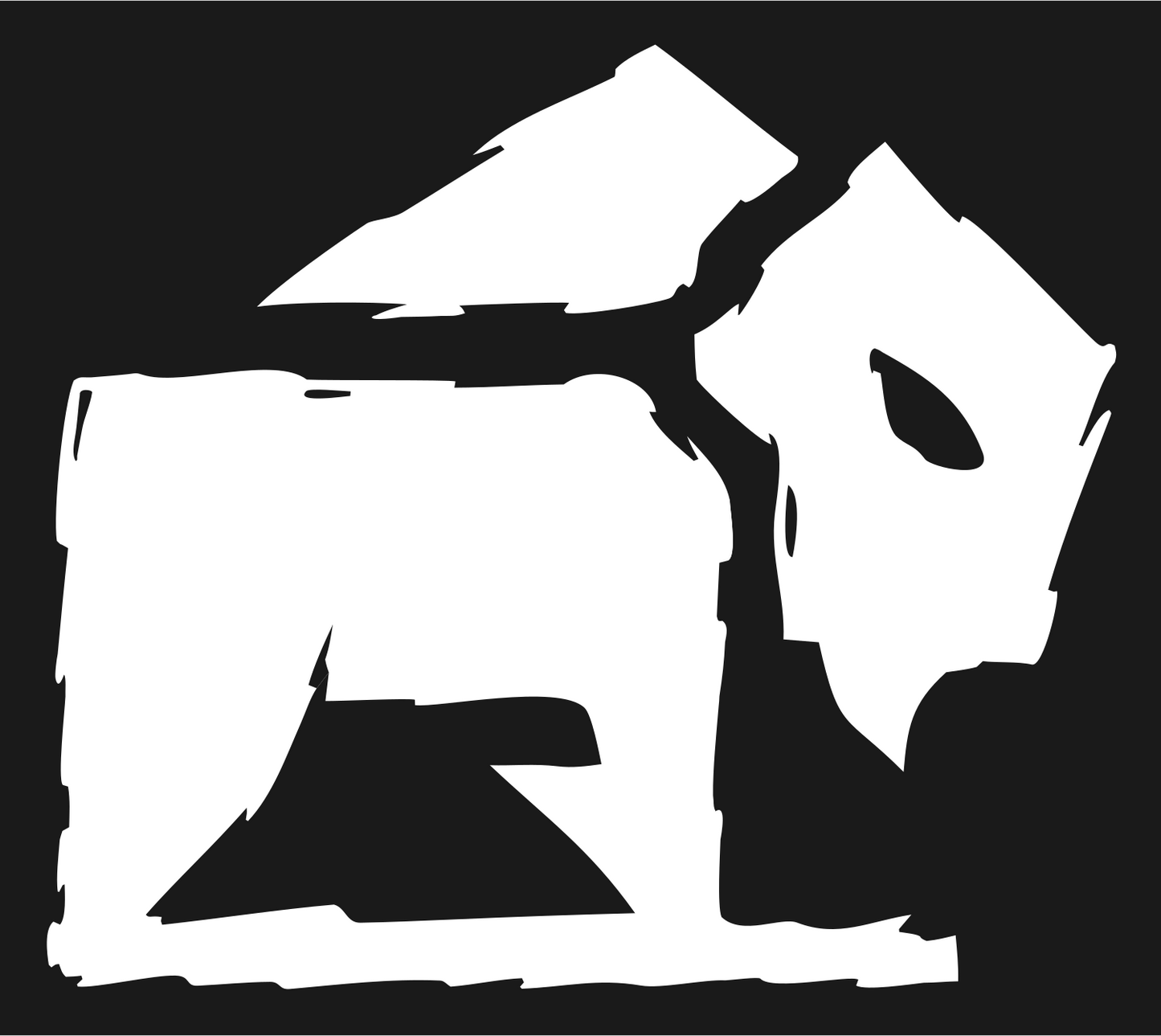 Hand-Drawn Bison Silhouette Mark #1a1a1a/#ffffff