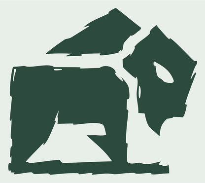 Hand-Drawn Bison Silhouette Mark #e8efe9/#2d4a3e