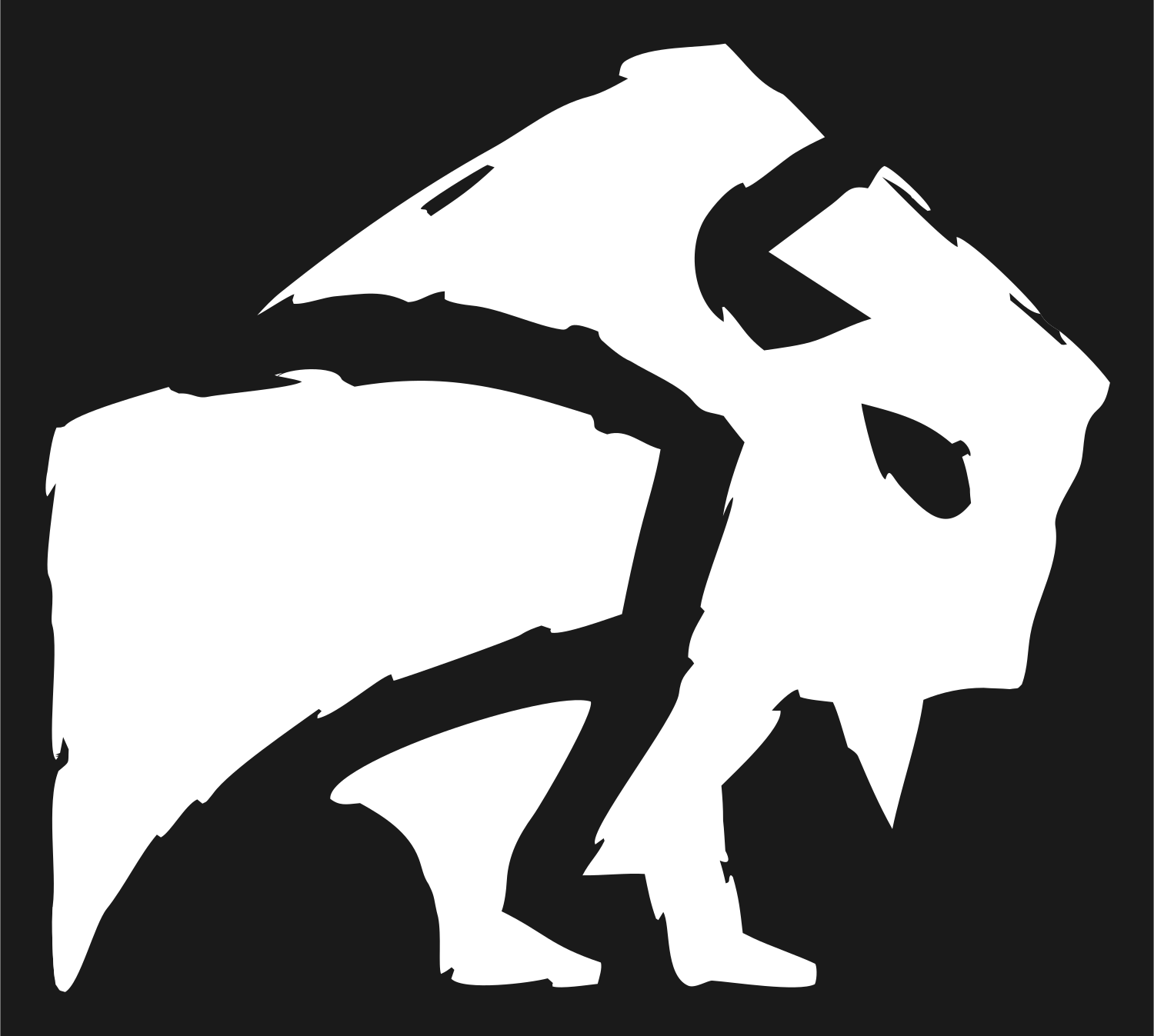 Hand-Drawn Bison Silhouette Crest #1a1a1a/#ffffff