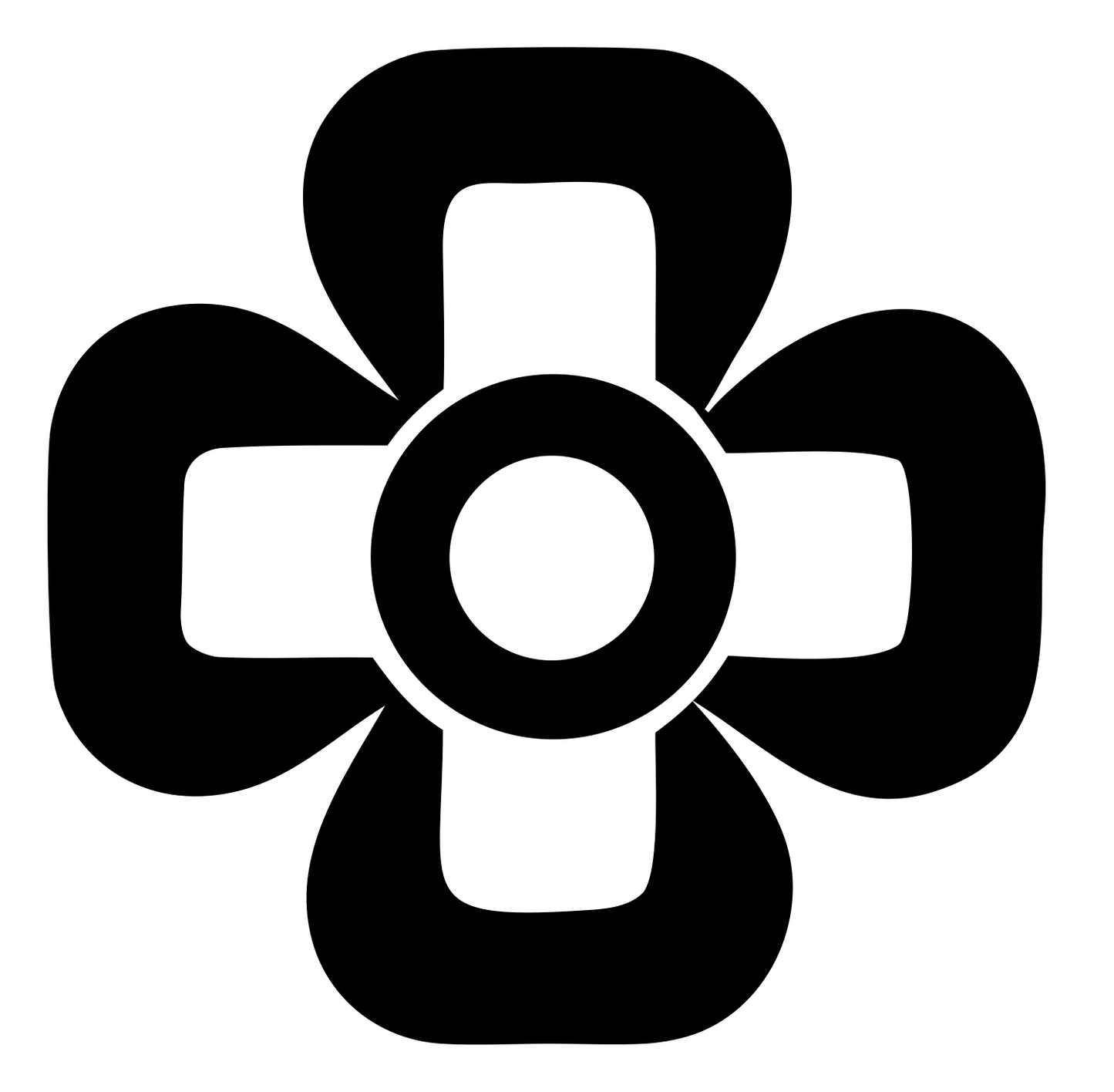 Bold Flower Cross Mark #ffffff/#000000
