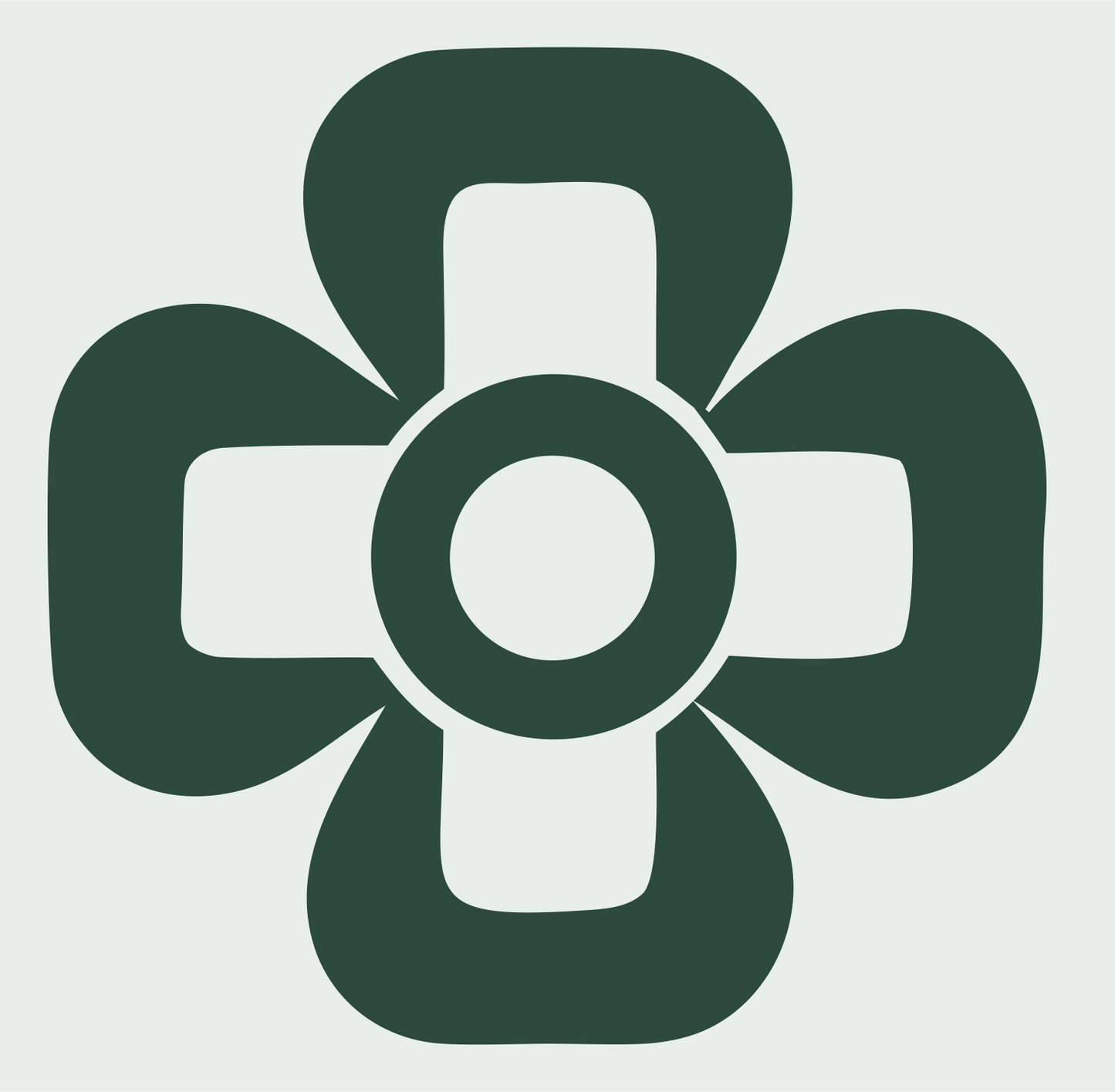 Bold Flower Cross Mark #e8efe9/#2d4a3e