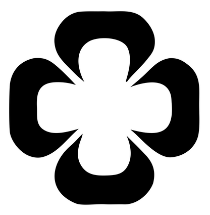 Four-Petal Flower Cross Logo #ffffff/#000000