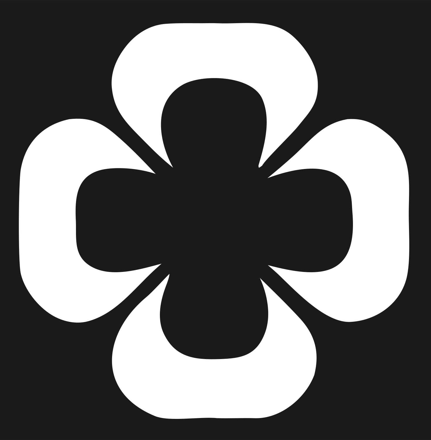 Four-Petal Flower Cross Logo #1a1a1a/#ffffff