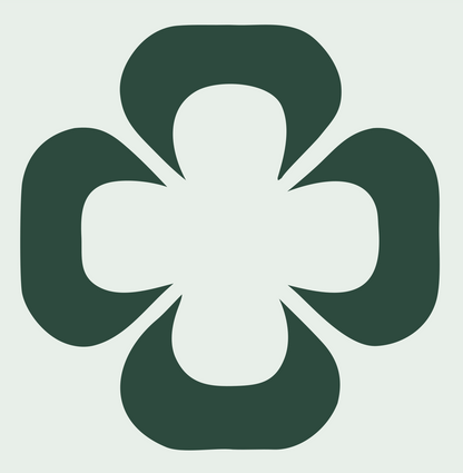 Four-Petal Flower Cross Logo #e8efe9/#2d4a3e