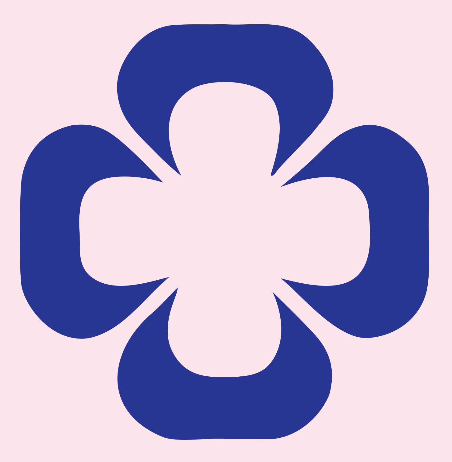 Four-Petal Flower Cross Logo #fce4ec/#283593