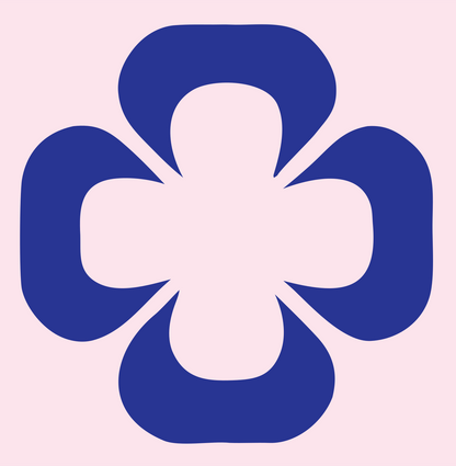 Four-Petal Flower Cross Logo #fce4ec/#283593