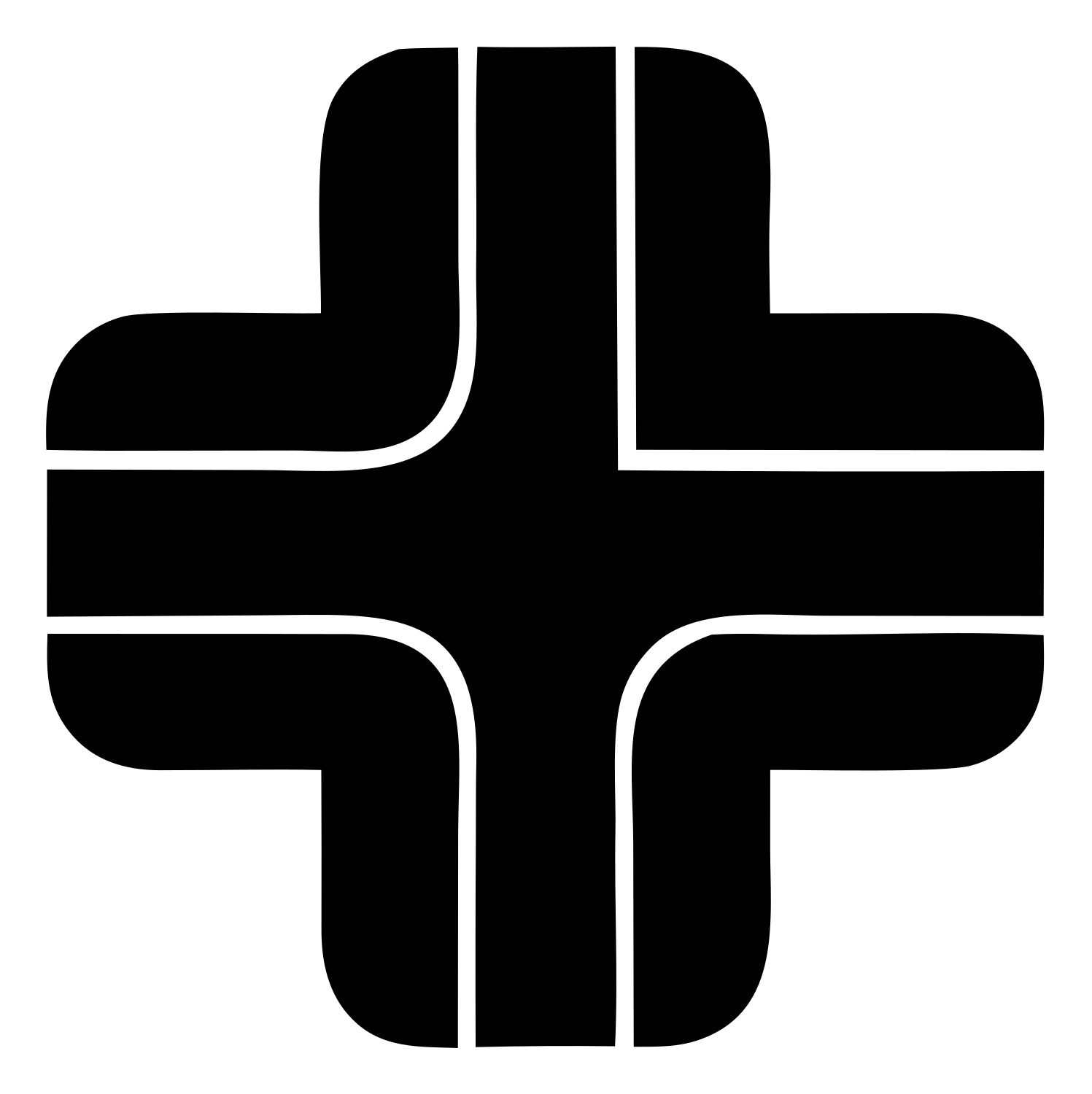 Segmented Bold Cross Logo #ffffff/#000000
