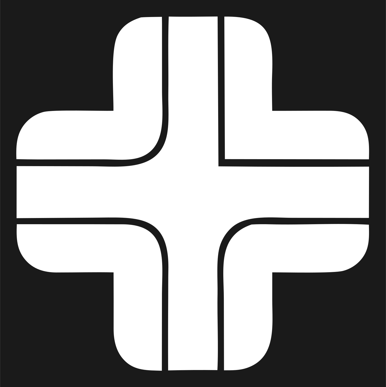 Segmented Bold Cross Logo #1a1a1a/#ffffff