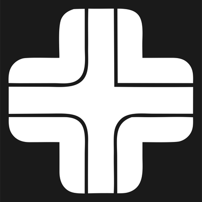 Segmented Bold Cross Logo #1a1a1a/#ffffff