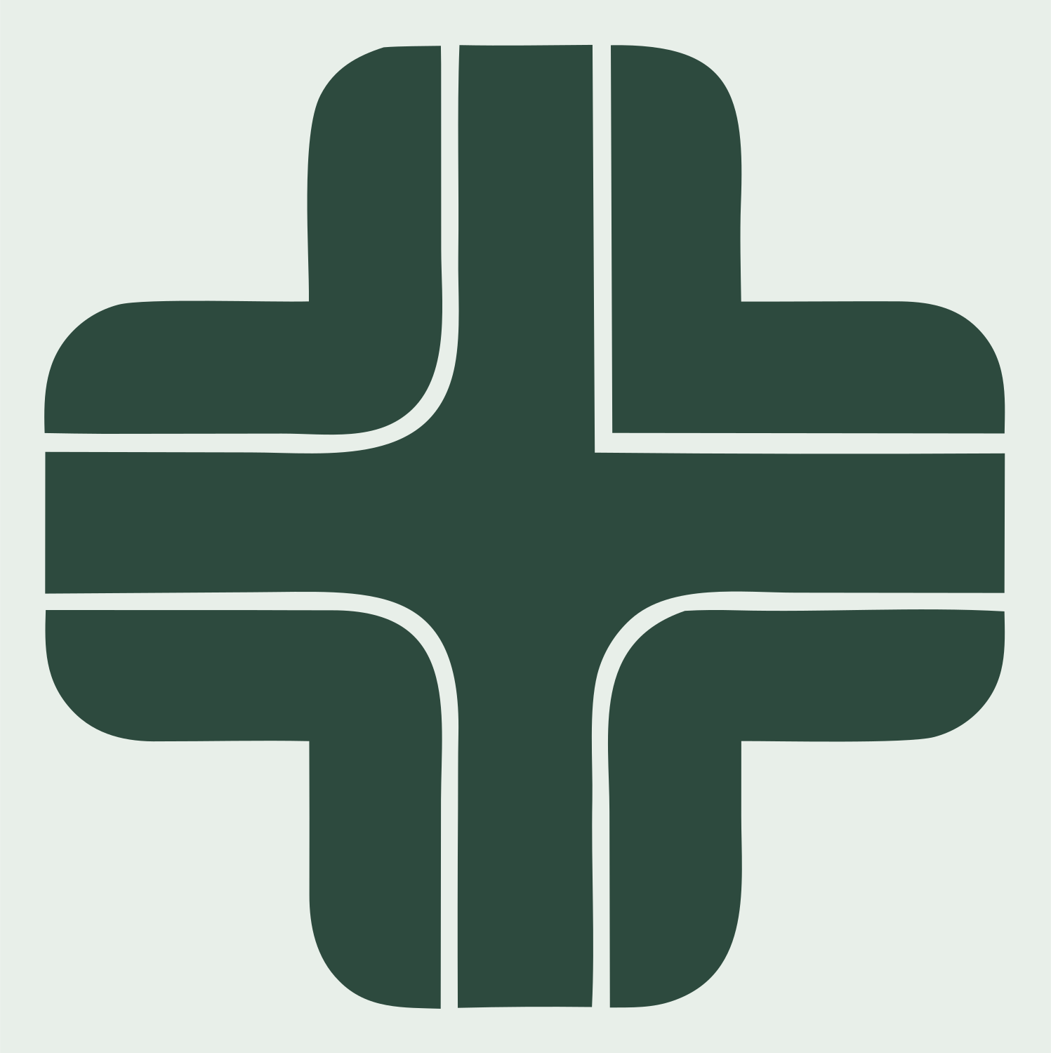 Segmented Bold Cross Logo #e8efe9/#2d4a3e