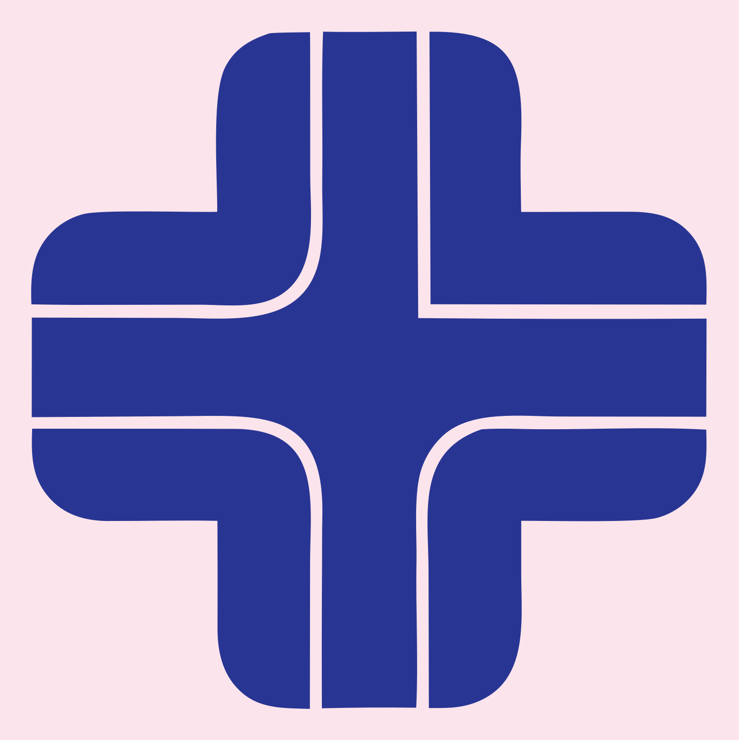 Segmented Bold Cross Logo #fce4ec/#283593