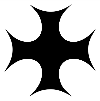 Bold Concave Cross Icon #ffffff/#000000