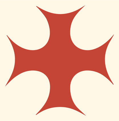 Bold Concave Cross Icon #fff8e7/#c44536