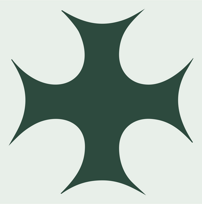 Bold Concave Cross Icon #e8efe9/#2d4a3e