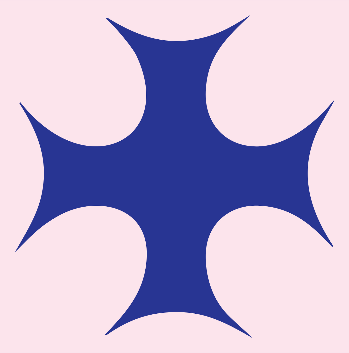 Bold Concave Cross Icon #fce4ec/#283593