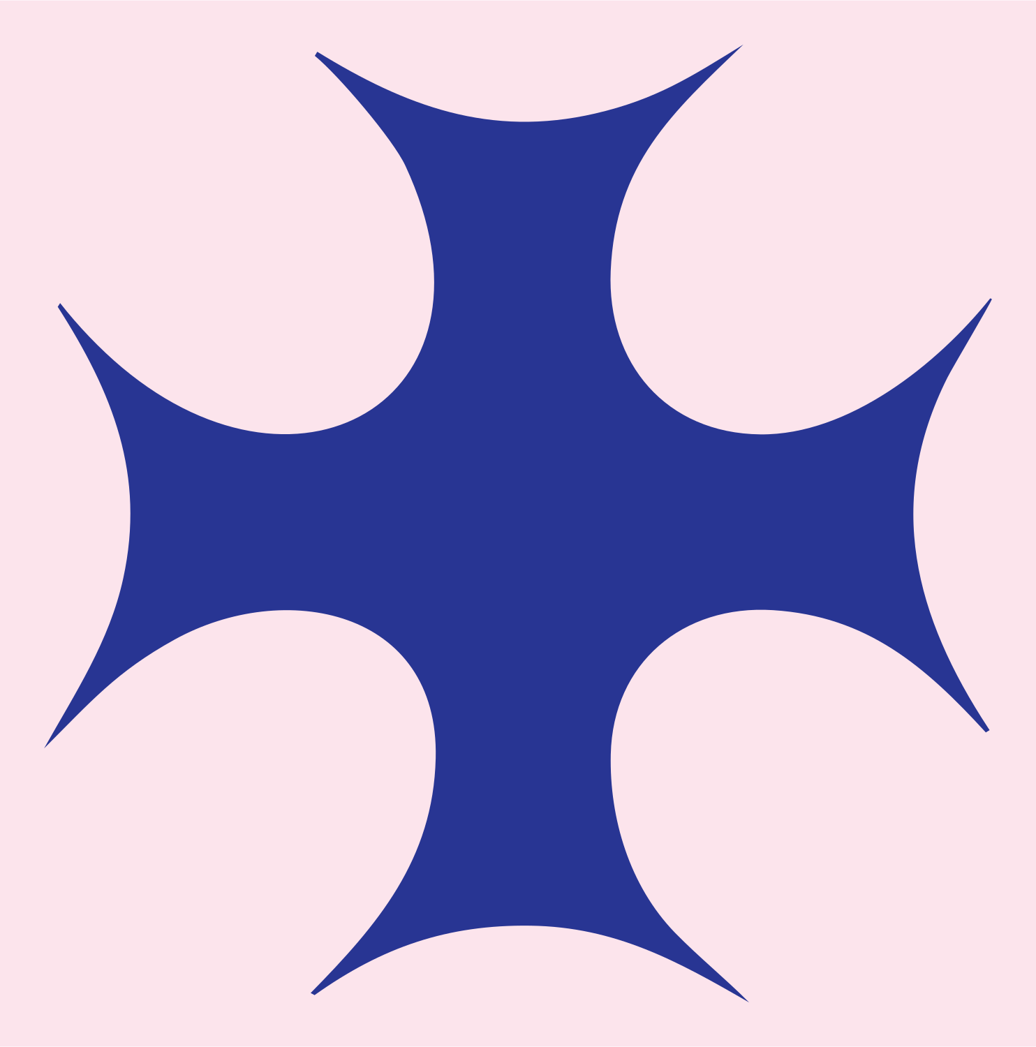 Bold Concave Cross Icon #fce4ec/#283593