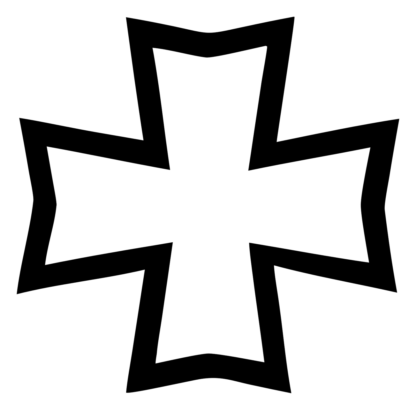 Bold Notched Cross Emblem #ffffff/#000000