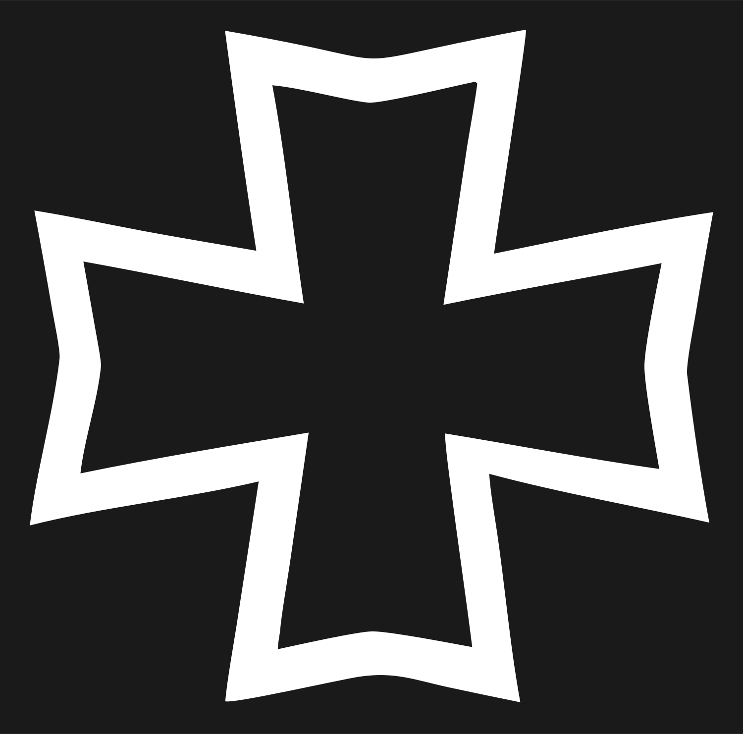 Bold Notched Cross Emblem #1a1a1a/#ffffff