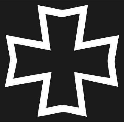 Bold Notched Cross Emblem #1a1a1a/#ffffff