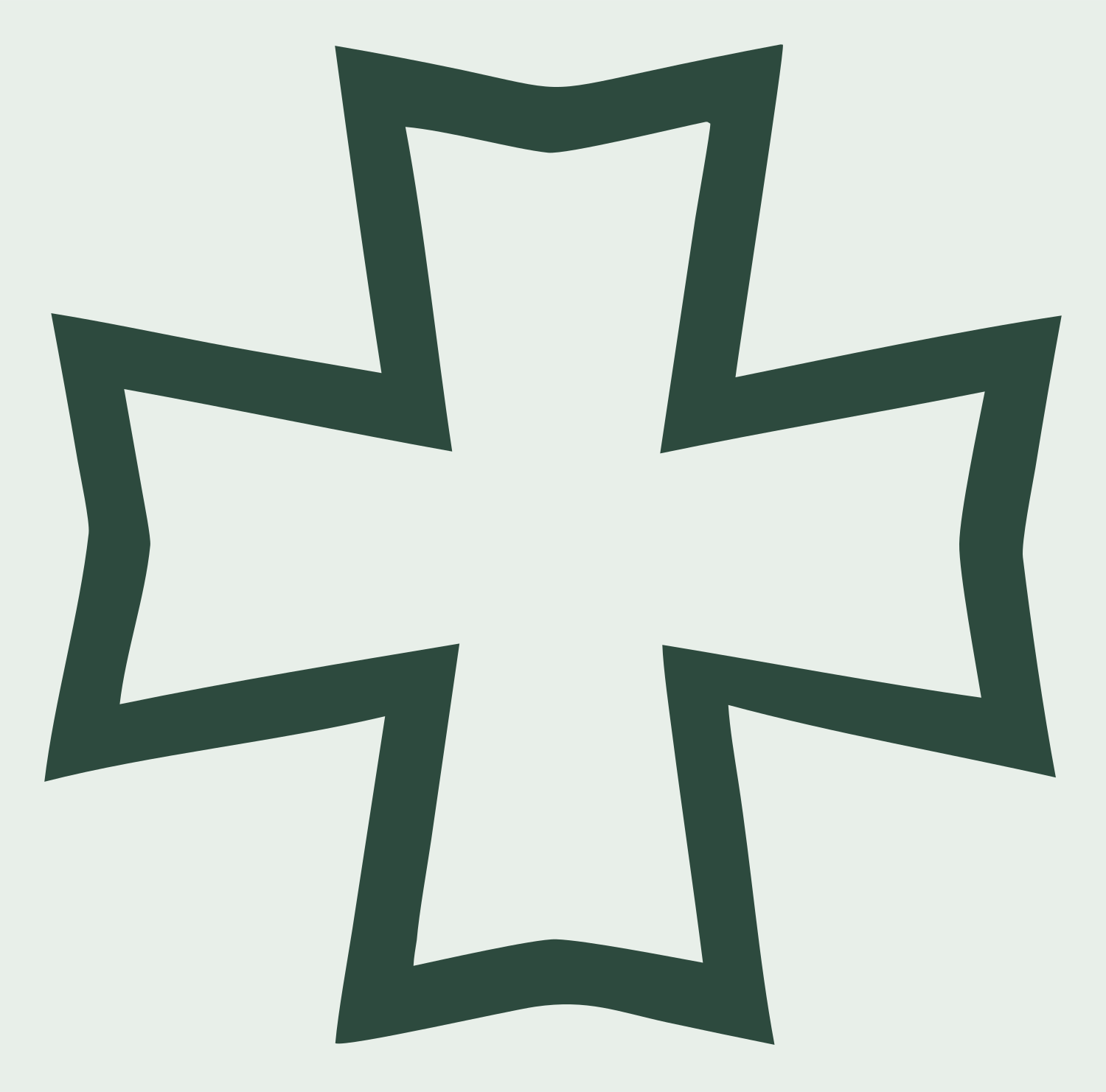 Bold Notched Cross Emblem #e8efe9/#2d4a3e