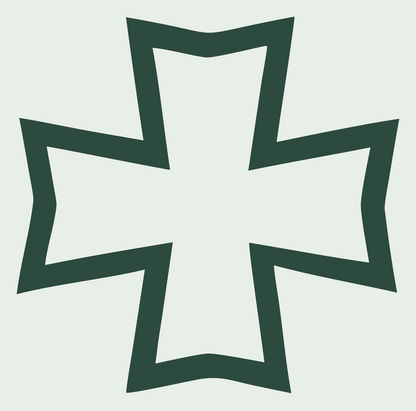 Bold Notched Cross Emblem #e8efe9/#2d4a3e
