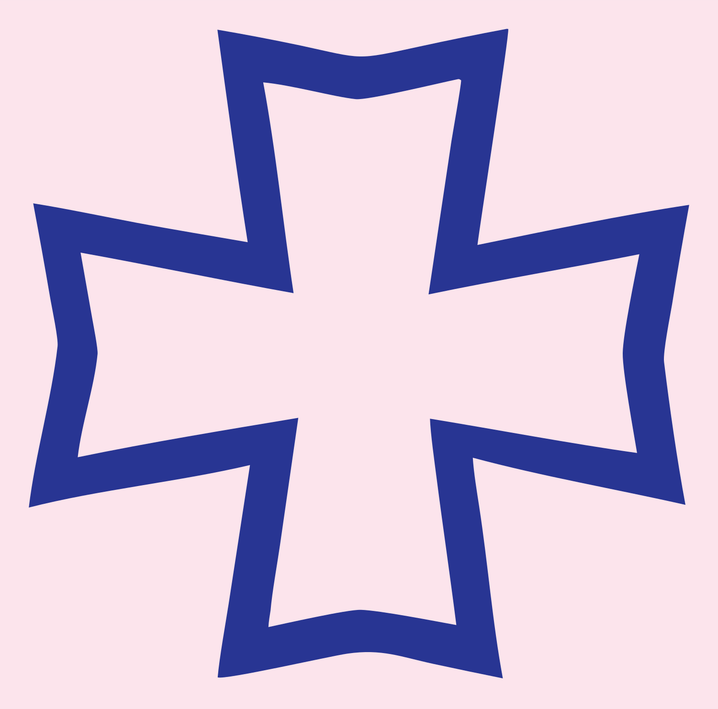 Bold Notched Cross Emblem #fce4ec/#283593
