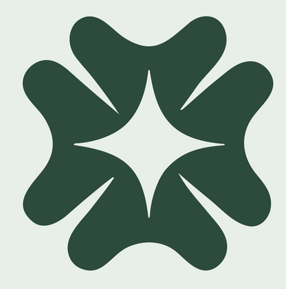 Bold Four-Petal Cross Mark #e8efe9/#2d4a3e