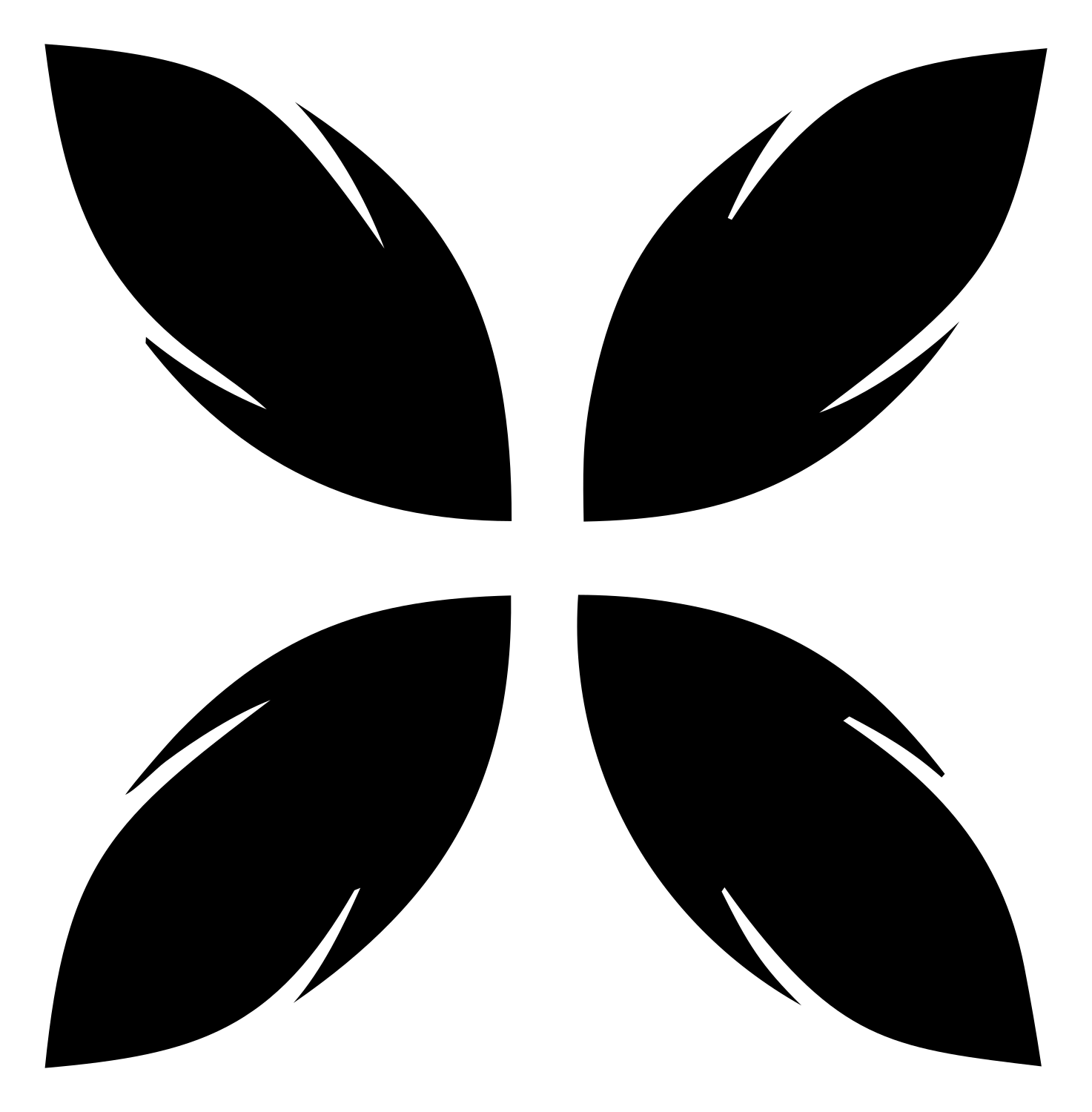 Four Leaf Cross Mark #ffffff/#000000