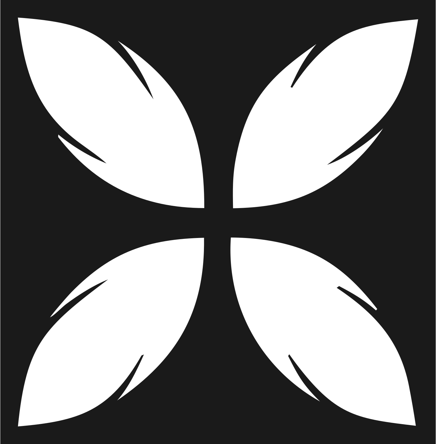 Four Leaf Cross Mark #1a1a1a/#ffffff