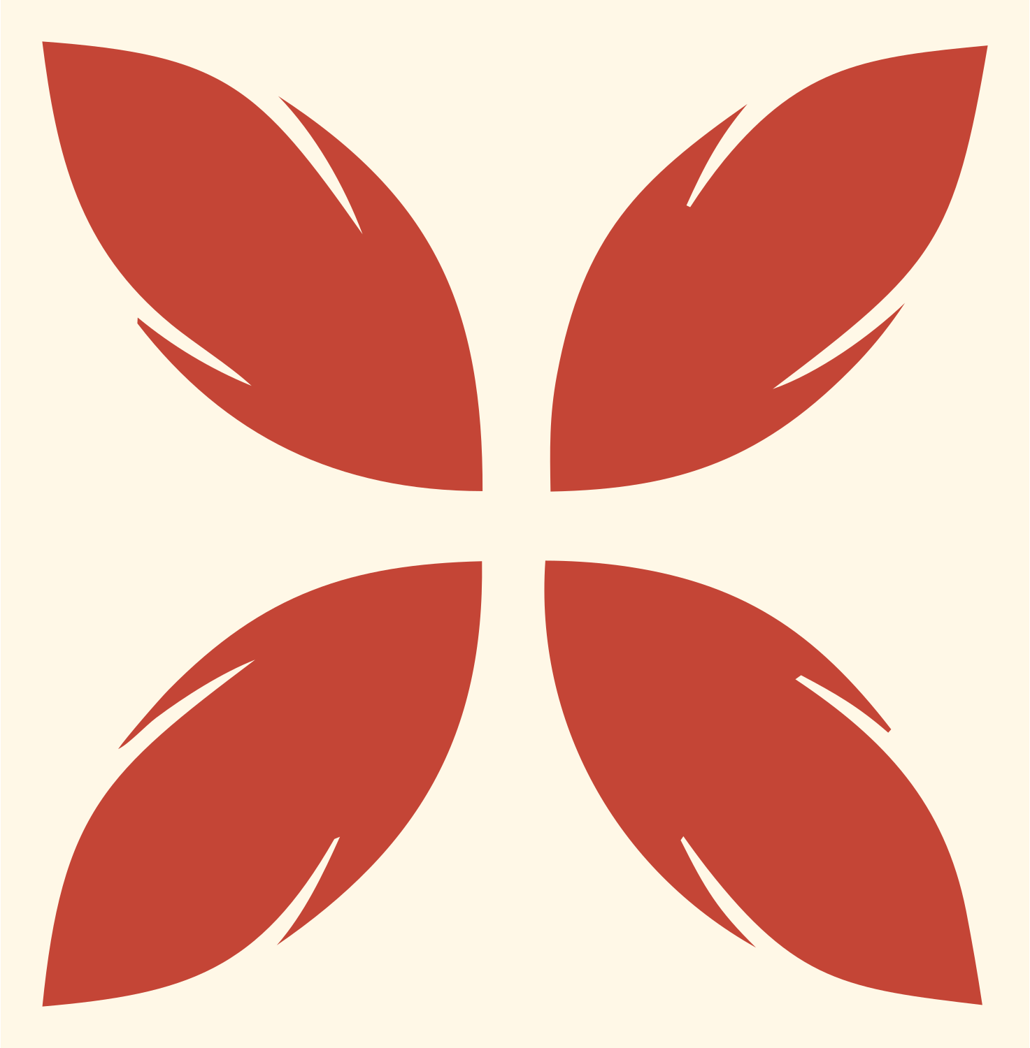 Four Leaf Cross Mark #fff8e7/#c44536
