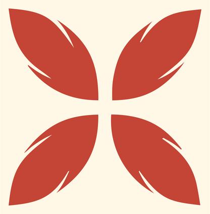 Four Leaf Cross Mark #fff8e7/#c44536