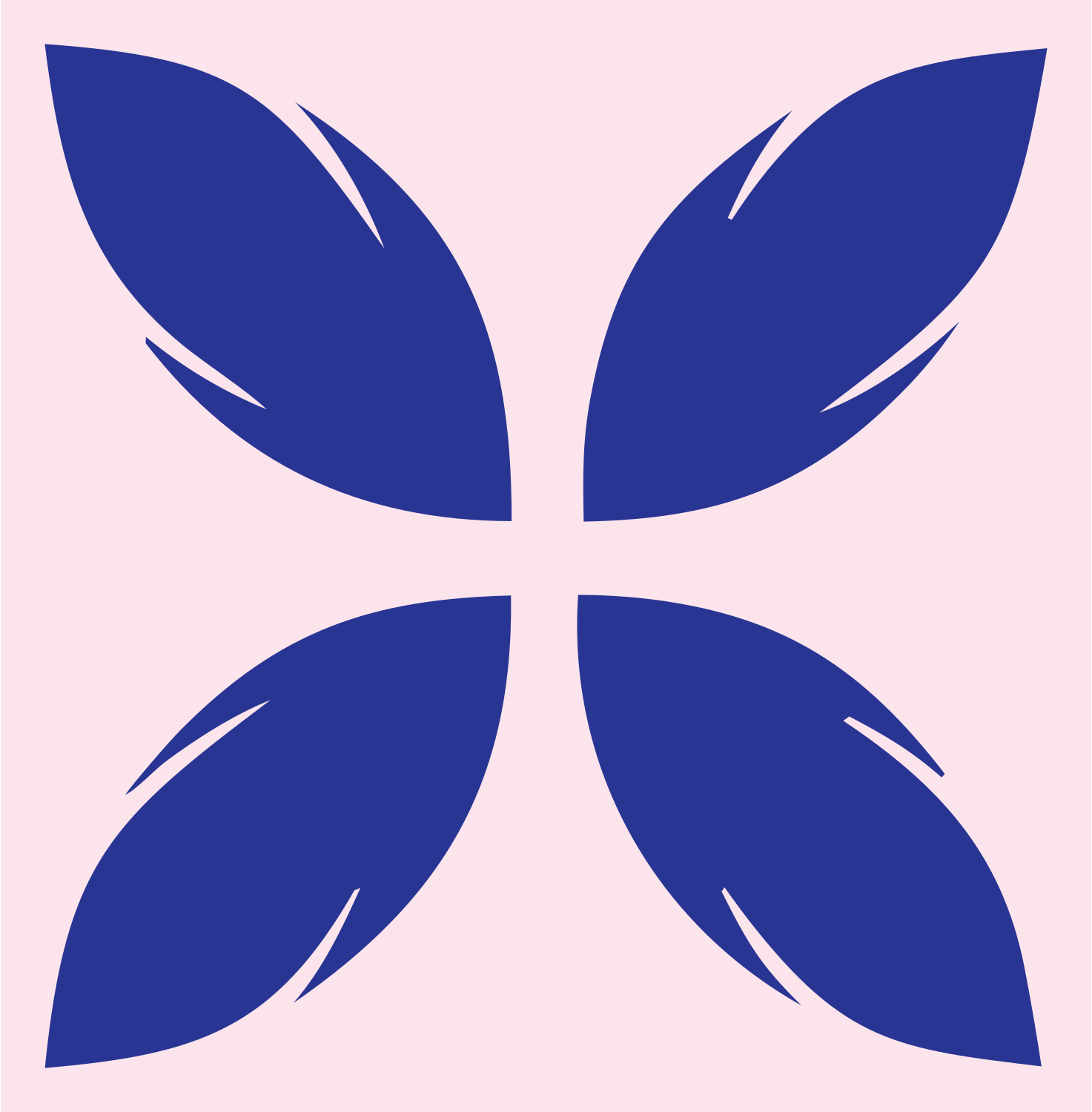 Four Leaf Cross Mark #fce4ec/#283593