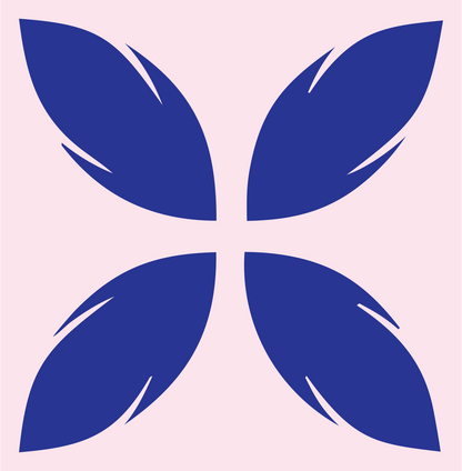 Four Leaf Cross Mark #fce4ec/#283593
