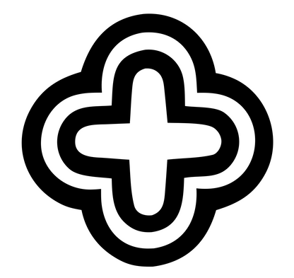 Bold Quatrefoil Cross Badge #ffffff/#000000