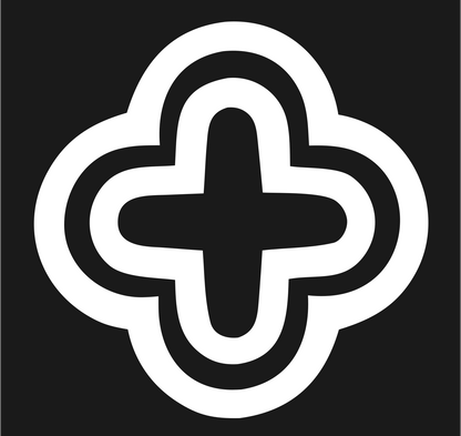 Bold Quatrefoil Cross Badge #1a1a1a/#ffffff