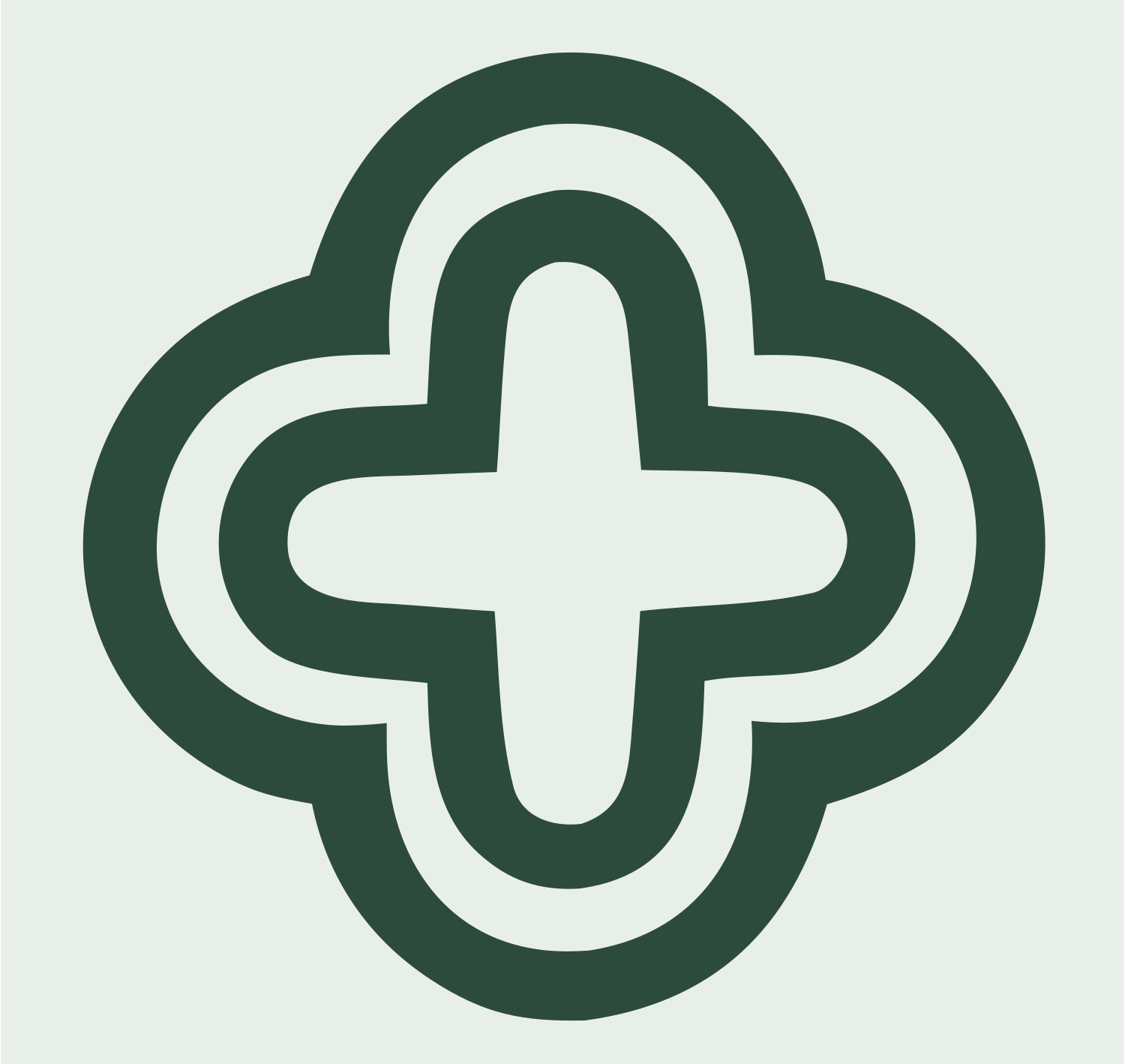 Bold Quatrefoil Cross Badge #e8efe9/#2d4a3e