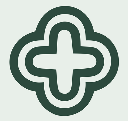 Bold Quatrefoil Cross Badge #e8efe9/#2d4a3e