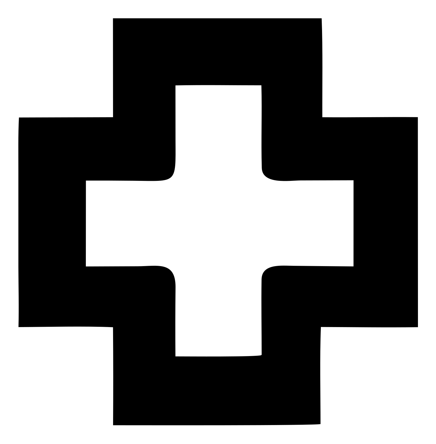 Negative Space Double Cross Logo #ffffff/#000000