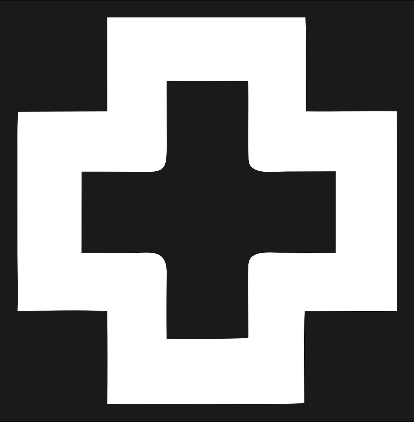 Negative Space Double Cross Logo #1a1a1a/#ffffff