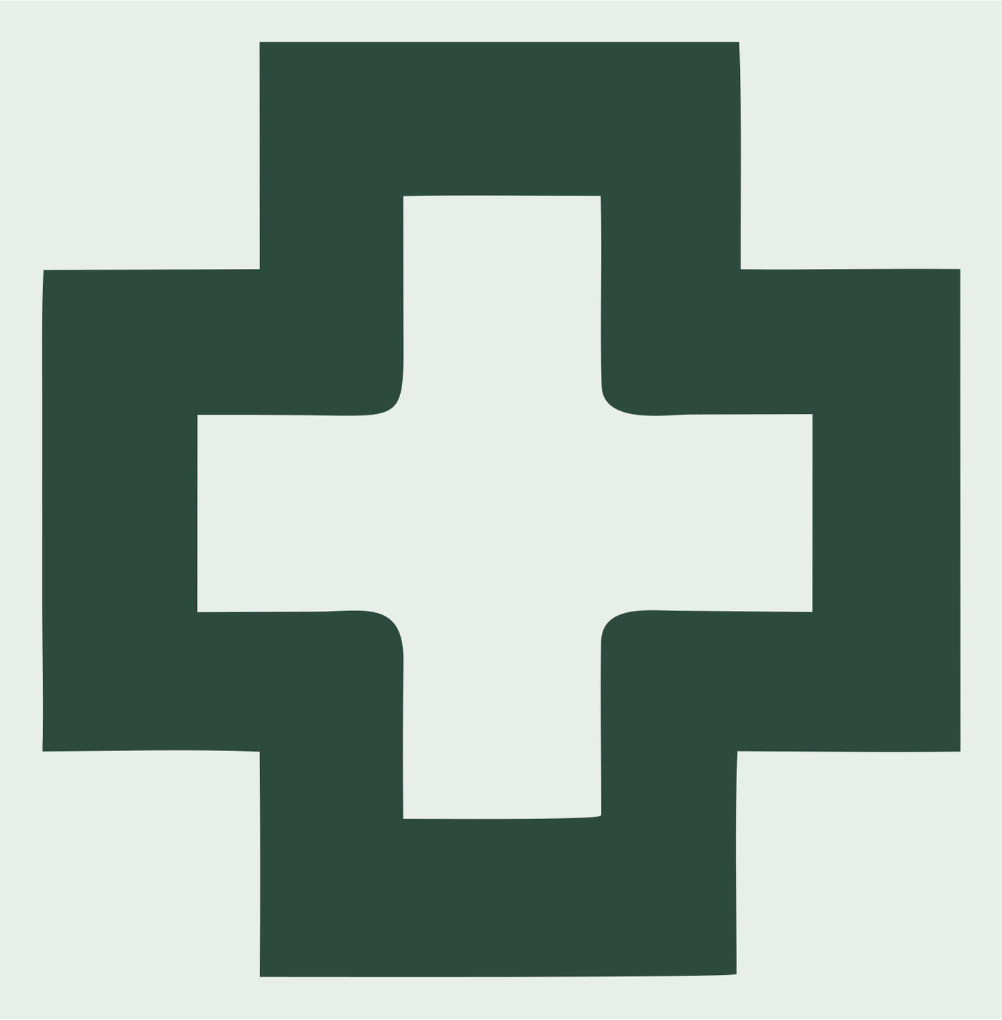 Negative Space Double Cross Logo #e8efe9/#2d4a3e