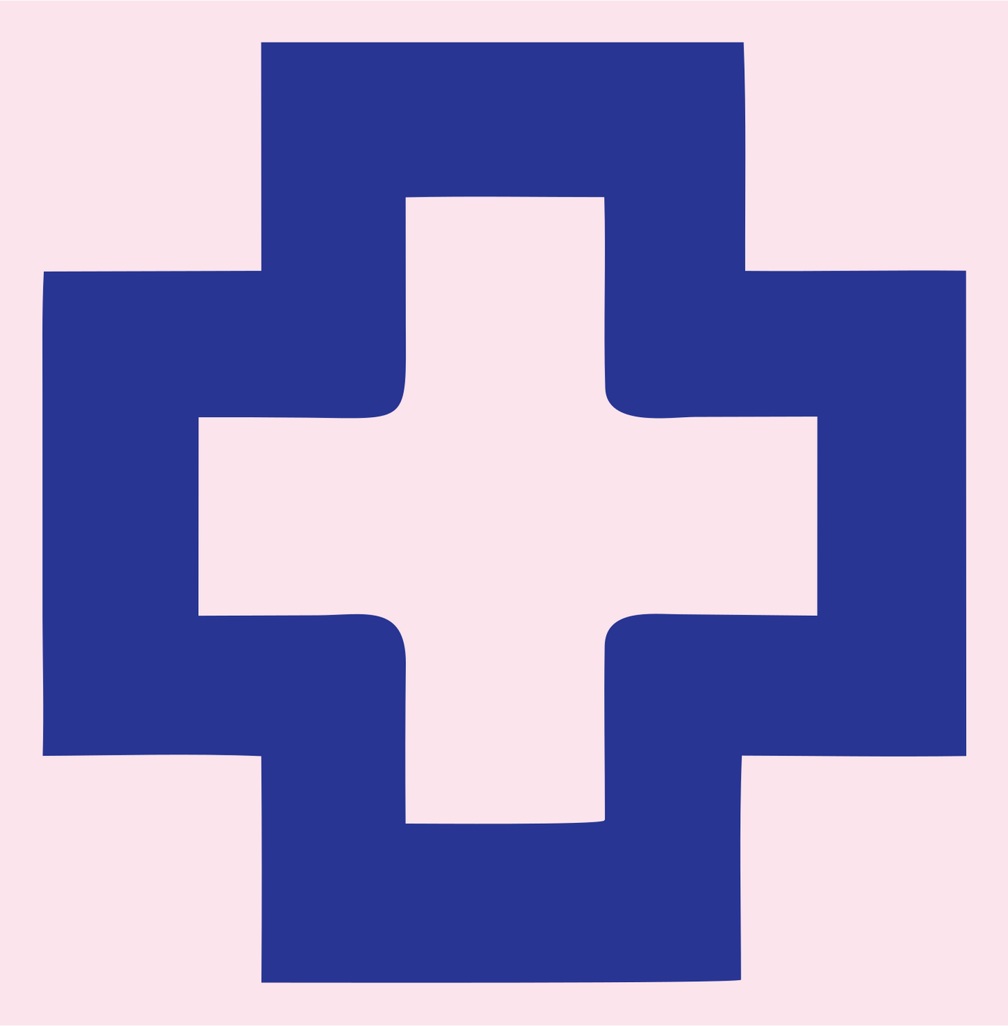 Negative Space Double Cross Logo #fce4ec/#283593
