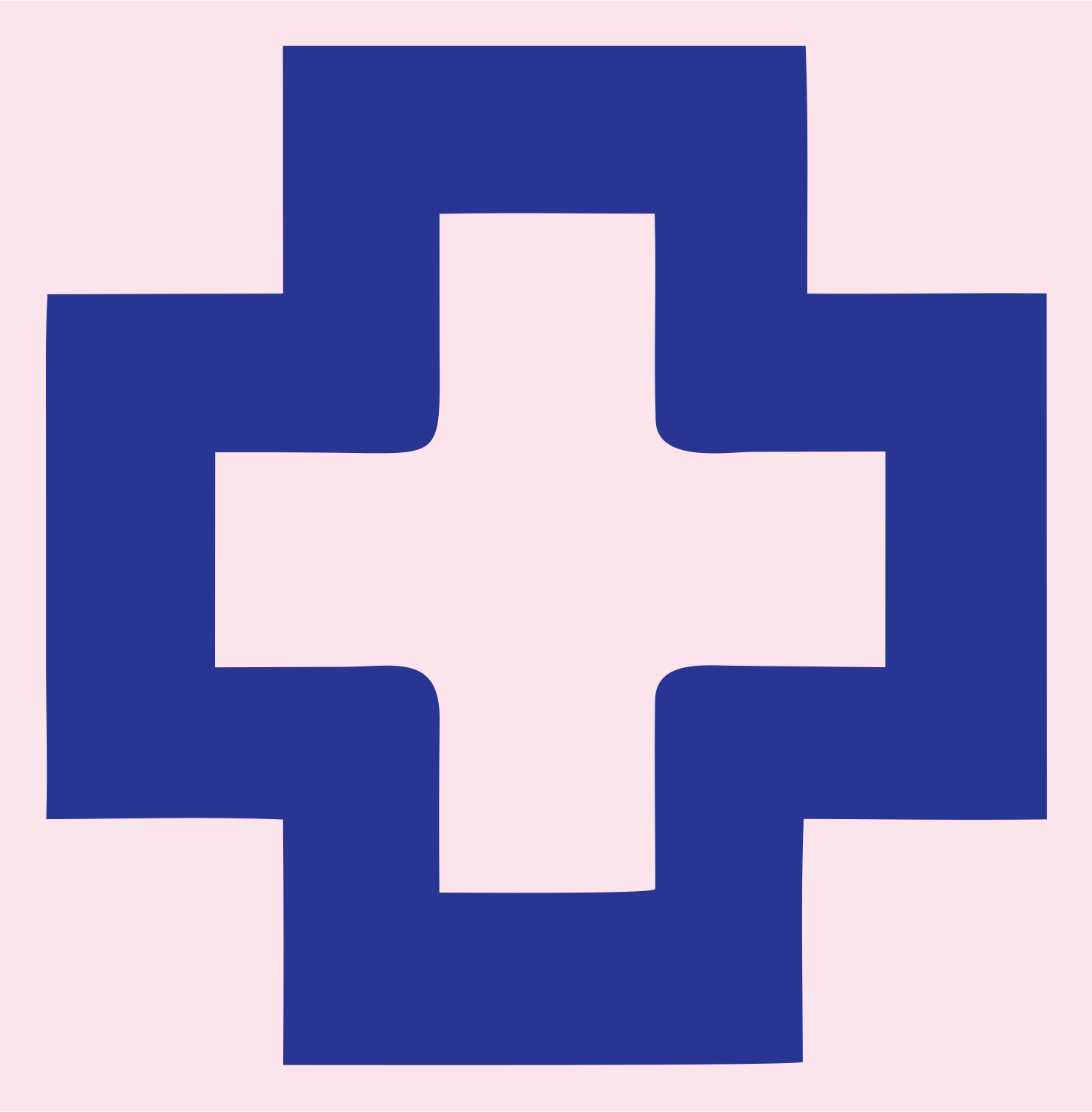 Negative Space Double Cross Logo #fce4ec/#283593