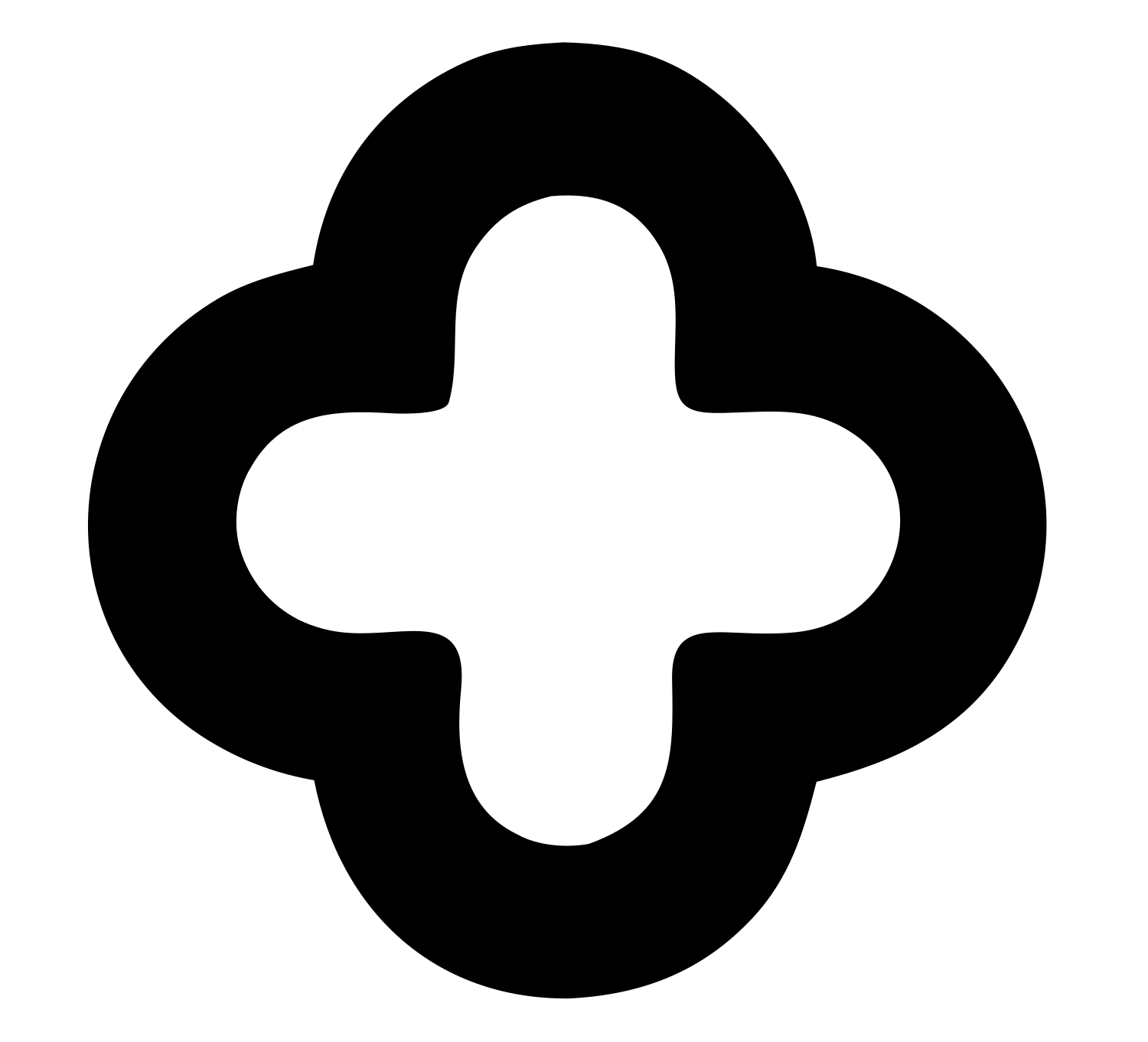 Quatrefoil Cross Negative Space Mark #ffffff/#000000