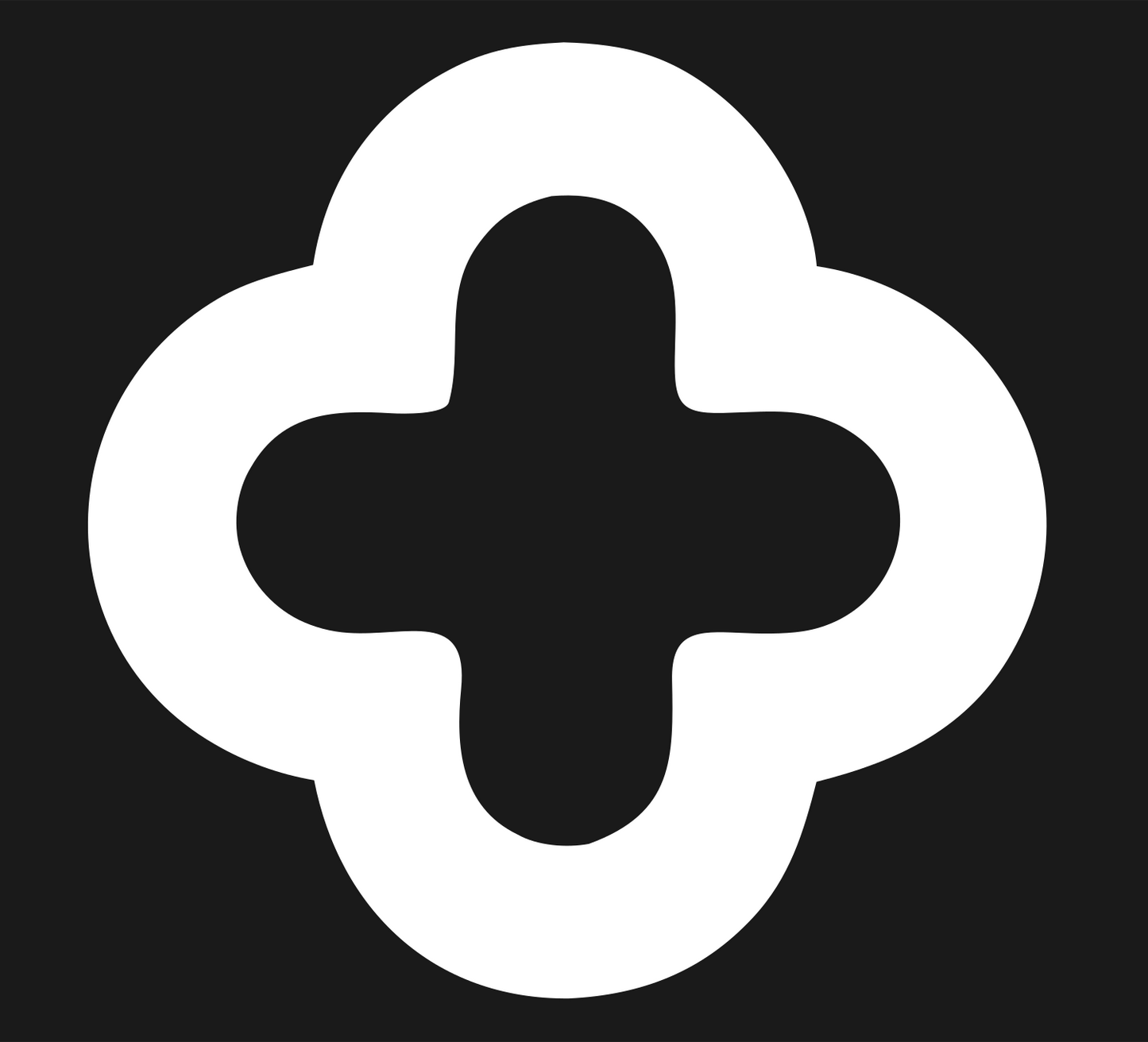 Quatrefoil Cross Negative Space Mark #1a1a1a/#ffffff
