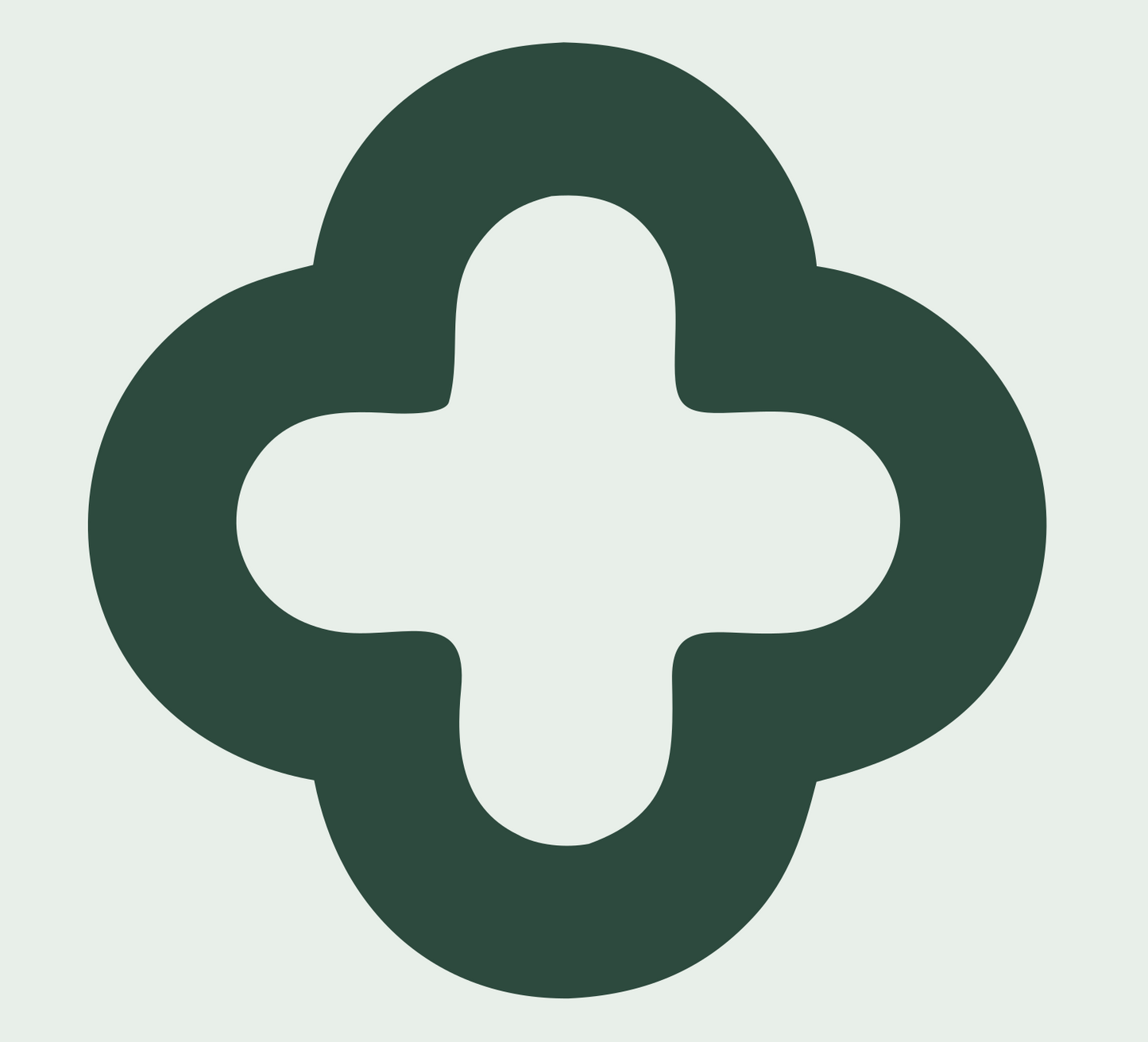 Quatrefoil Cross Negative Space Mark #e8efe9/#2d4a3e