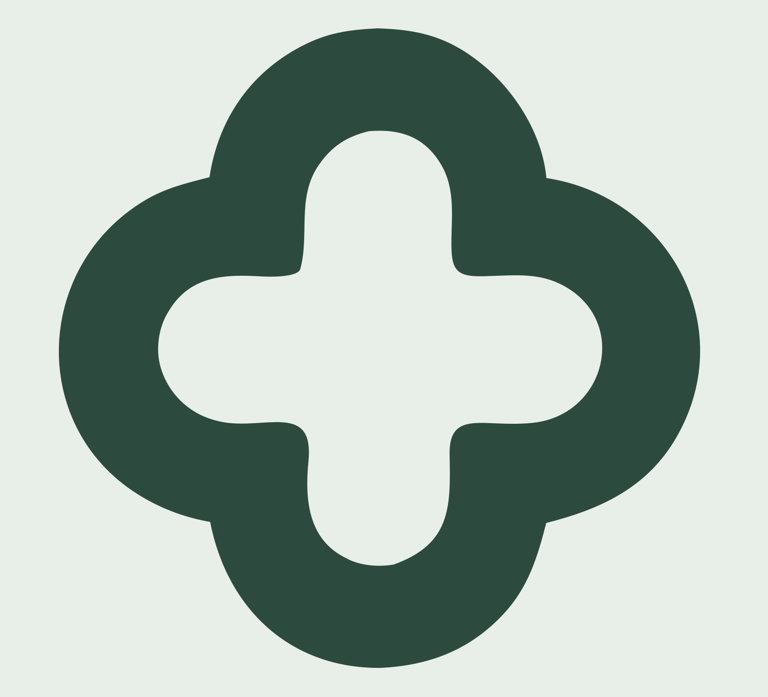 Quatrefoil Cross Negative Space Mark #e8efe9/#2d4a3e