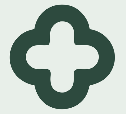 Quatrefoil Cross Negative Space Mark #e8efe9/#2d4a3e