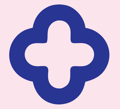 Quatrefoil Cross Negative Space Mark #fce4ec/#283593