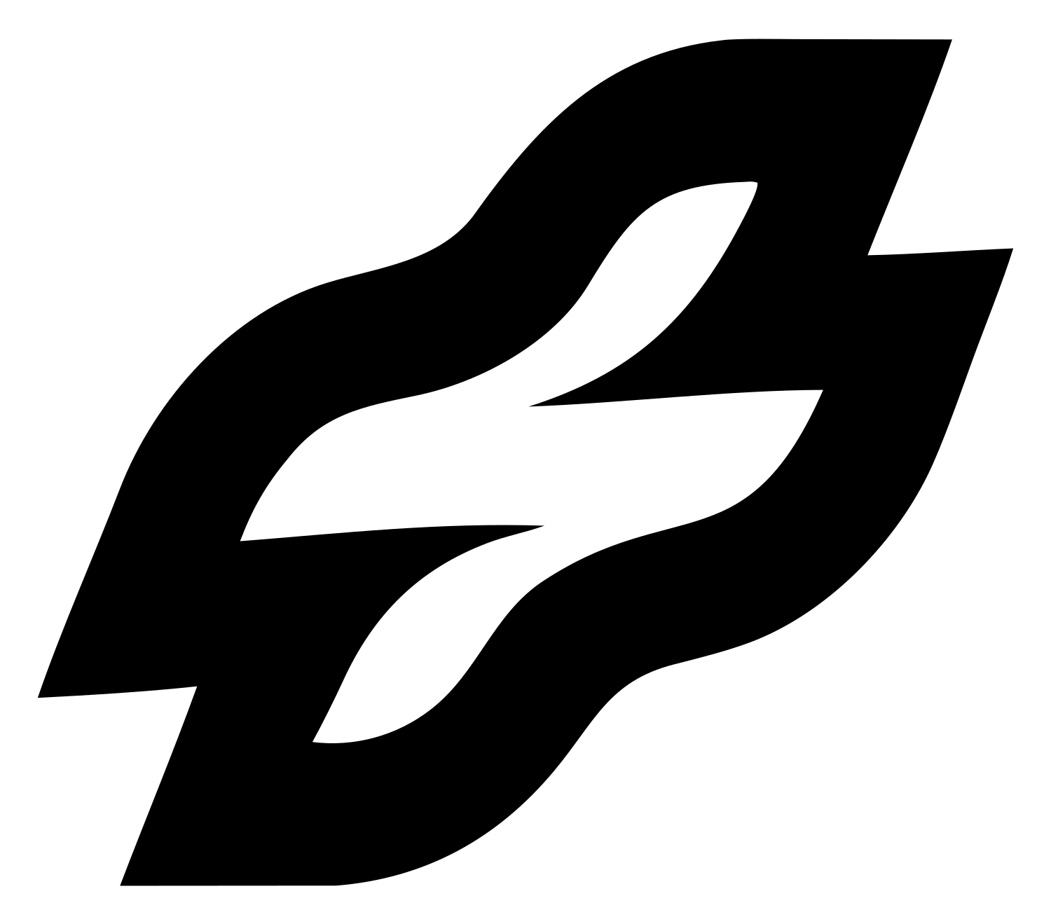 Monoline Ribbon Cross Logo #ffffff/#000000